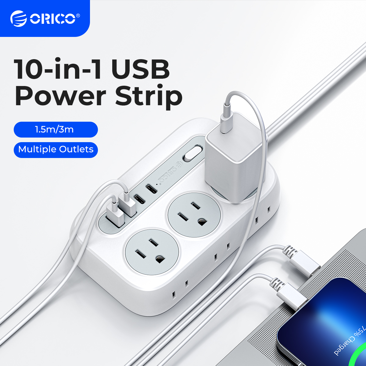 Outdoor Usb Power Outlet - ORICO Power Strip 6 AC Outlets