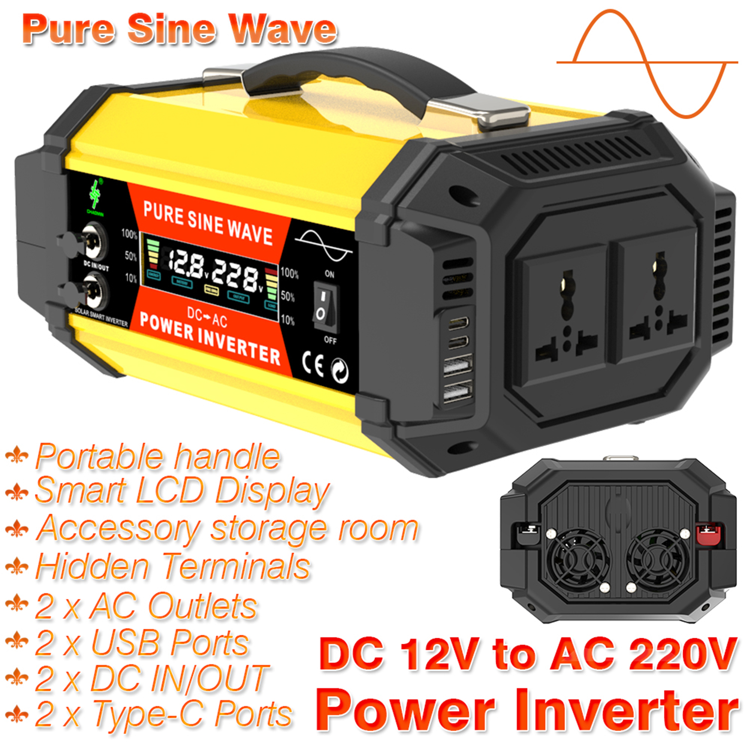 Outdoor Power Socket - power inverter DC 12V to AC
