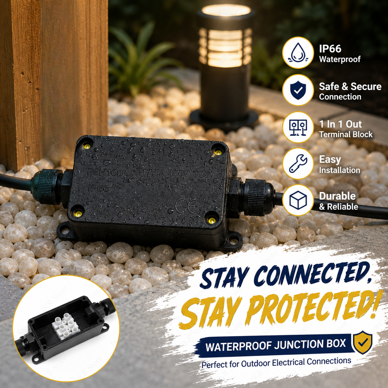 Outdoor IP66 Sealed Junction B - Outdoor Power Cable Junction Box review and price