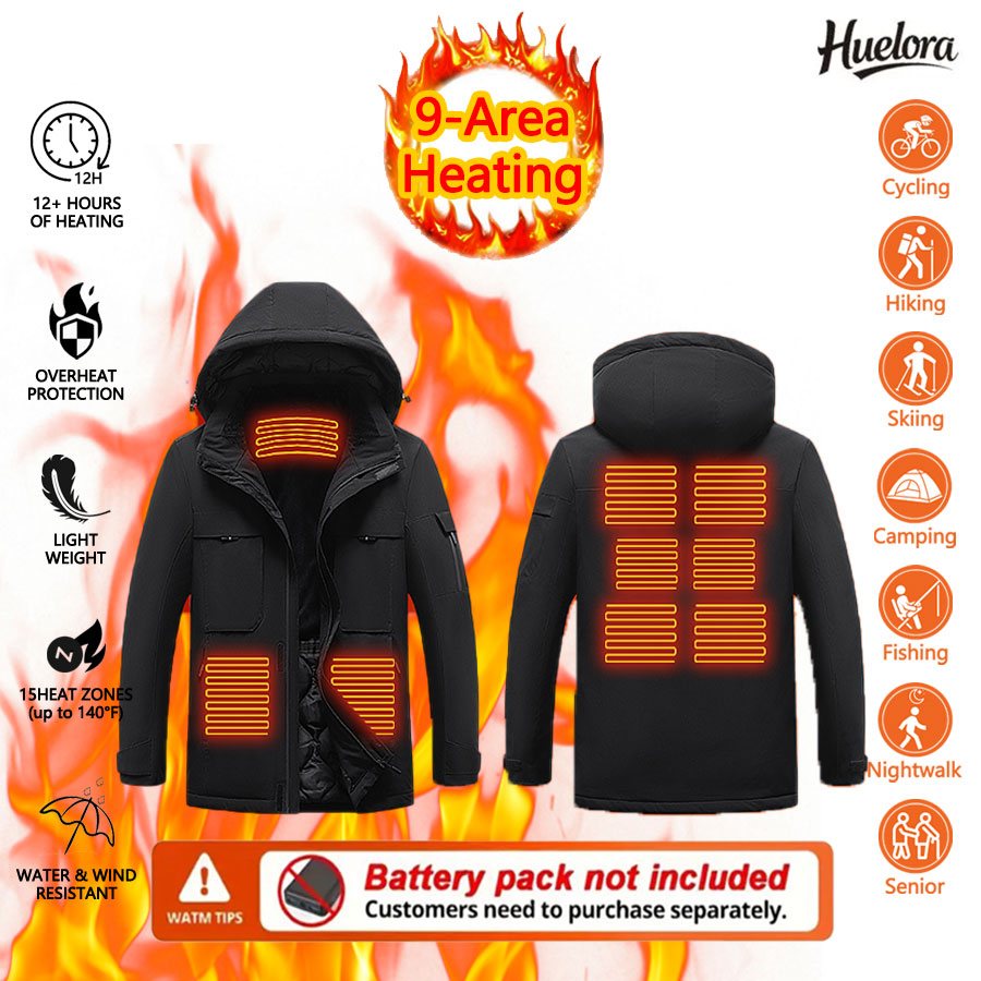 Huelora 9 Area Heating Jacket  - Outdoor Power Not Working review and price