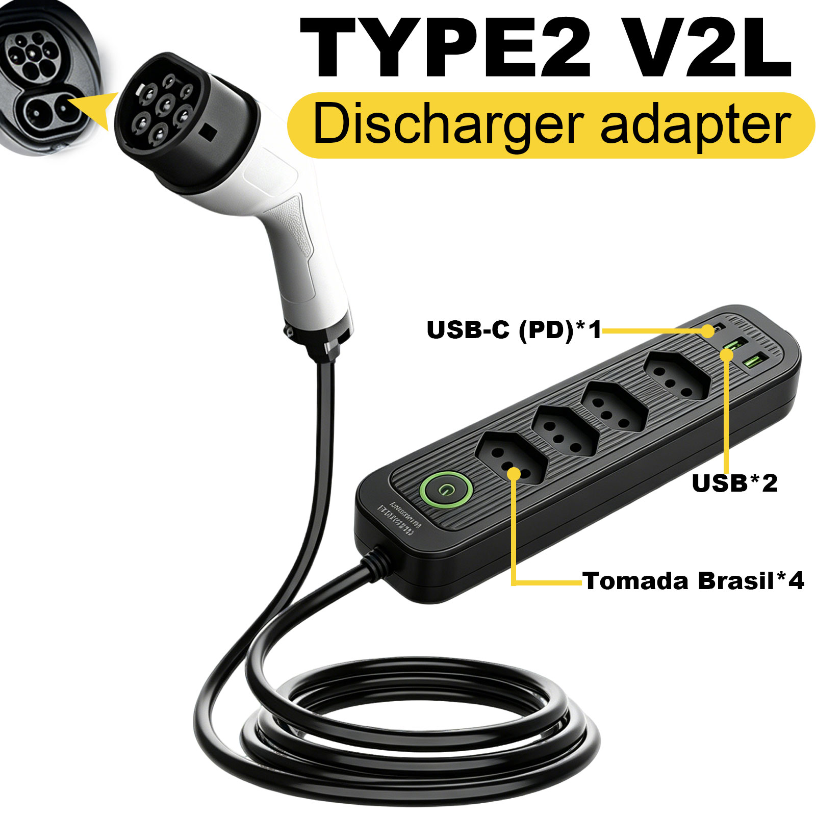 Type2 V2L Discharge Adapter 16 - Outdoor Power Adapter review and price