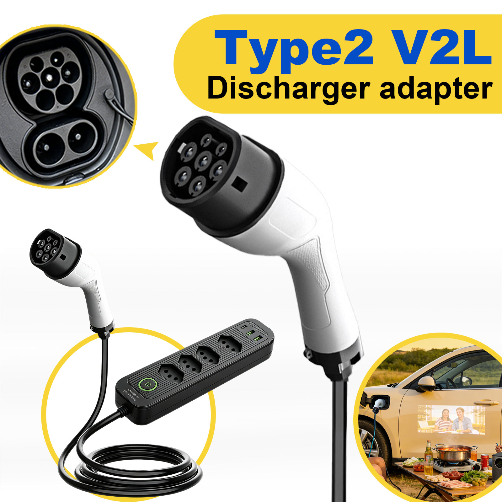 Type2 V2L Discharge Adapter 16 - Outdoor Power Adapter review and price