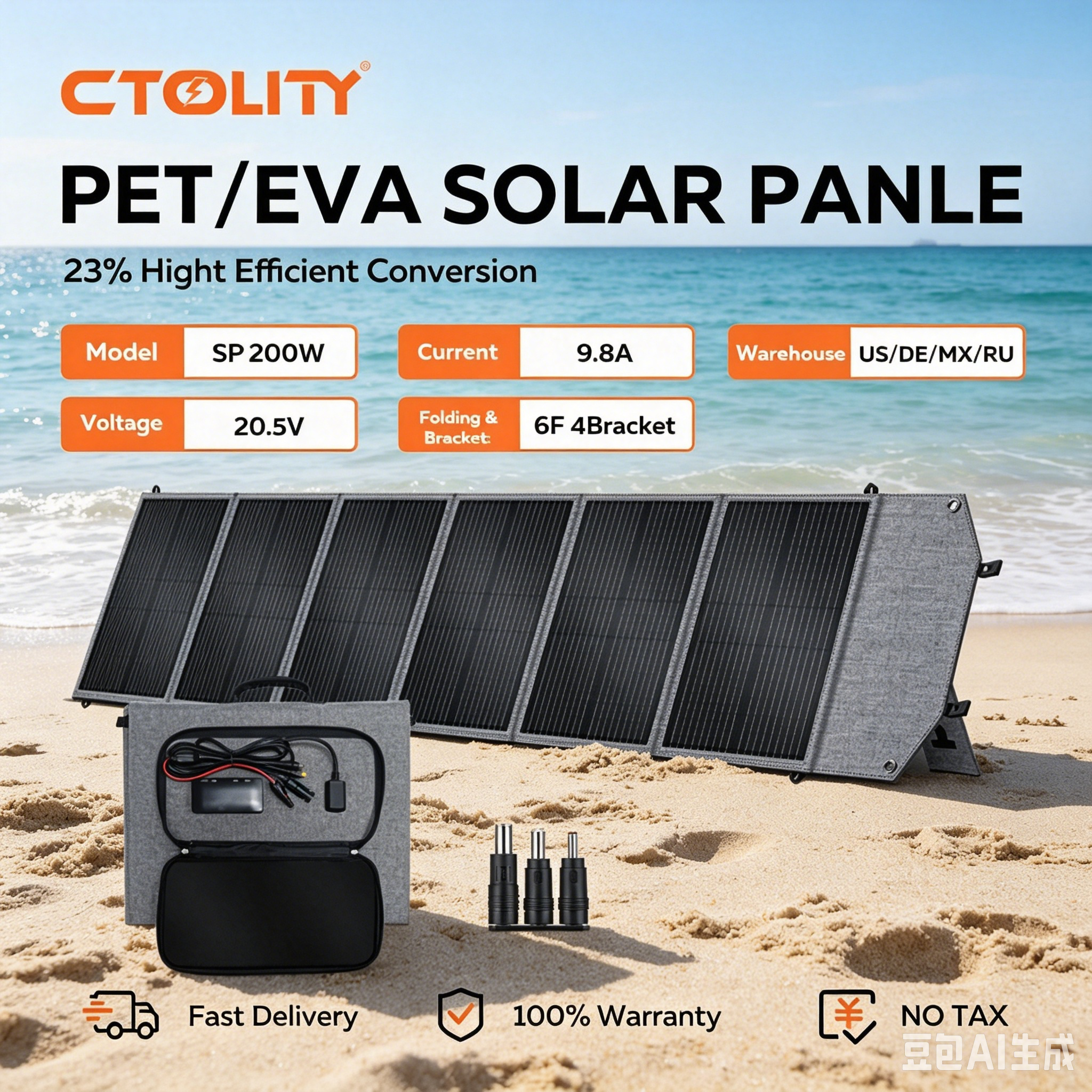 CTOLITY SP200 200W Solar Panel - Outdoor Usb Power Outlet review and price