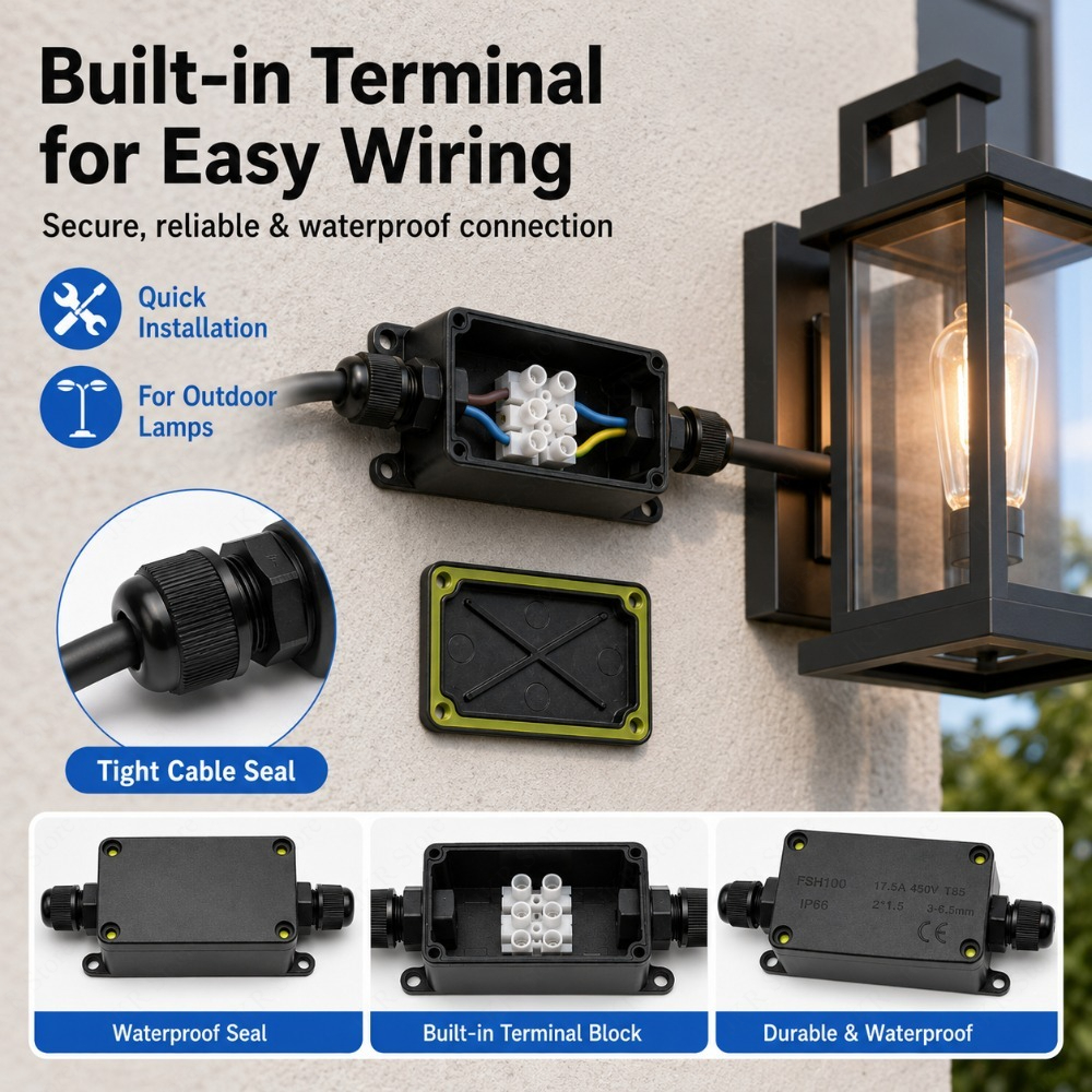 IP66 Sealed Wire Junction Box  - Outdoor Power Cable Junction Box review and price