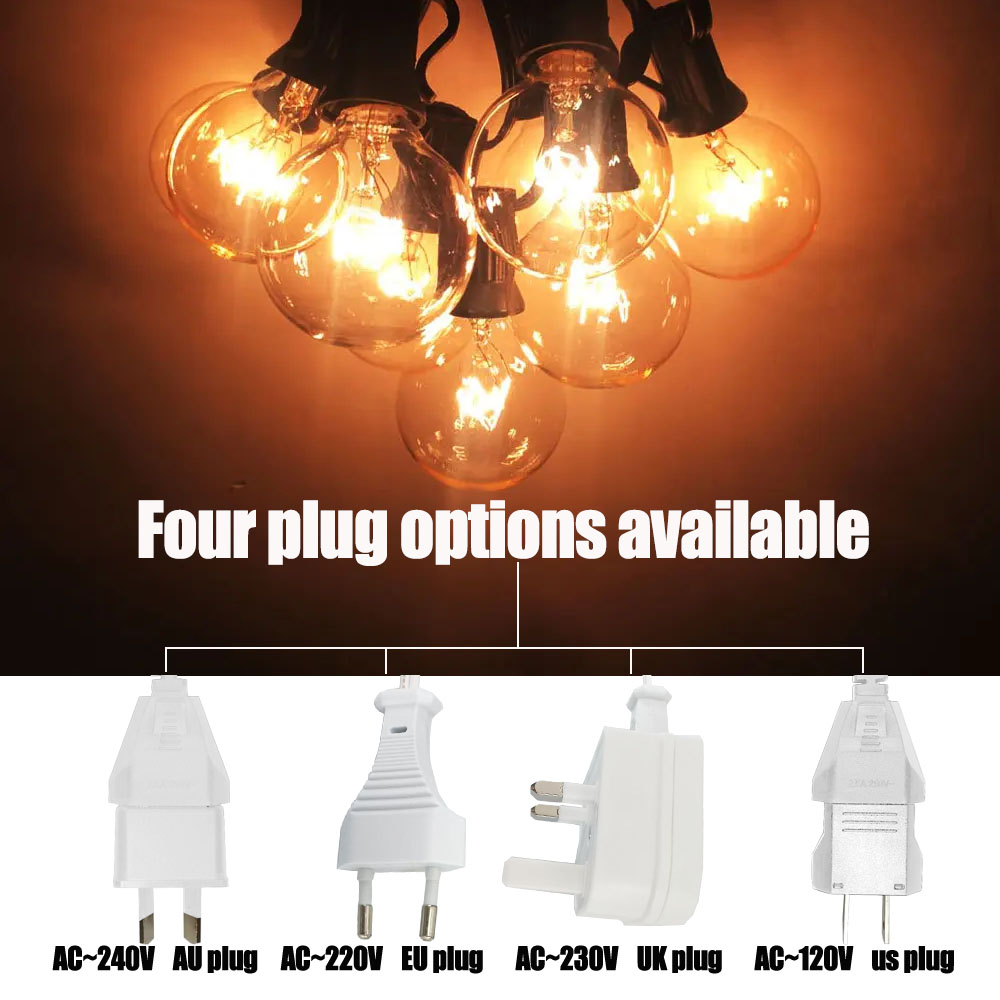 Vintage G40 Clear Bulb String  - Outdoor Power Adapter review and price