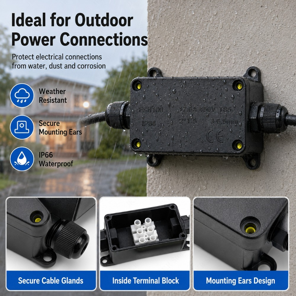 IP66 Waterproof Cable Junction - Outdoor Power Cable Junction Box review and price