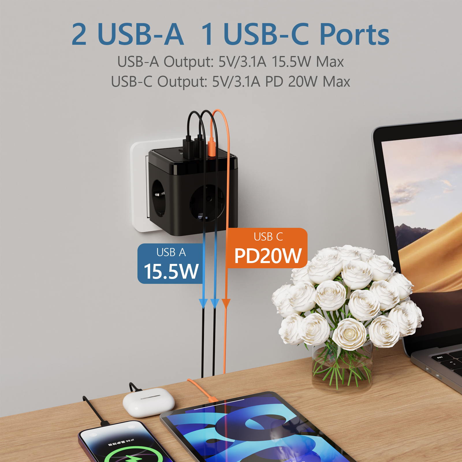 Wall Socket Extender with Swit - Outdoor Usb Power Adapter review and price